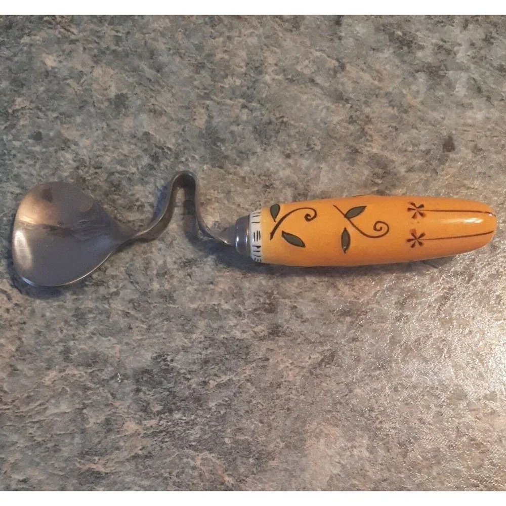 Honey Spoon Jasmine by MSC Yellow Ceramic Hooked Handle